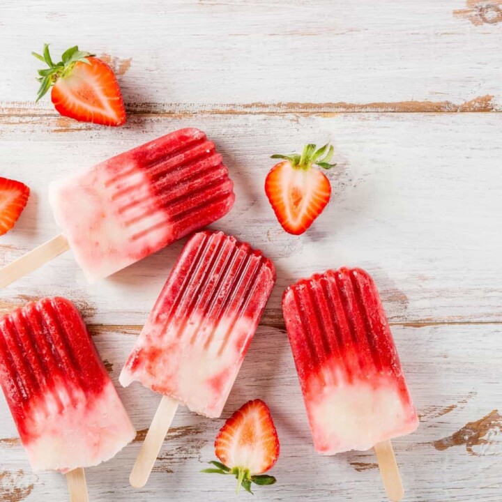 vegan strawberry popsicles are a great recipe for acne prone skin issues.