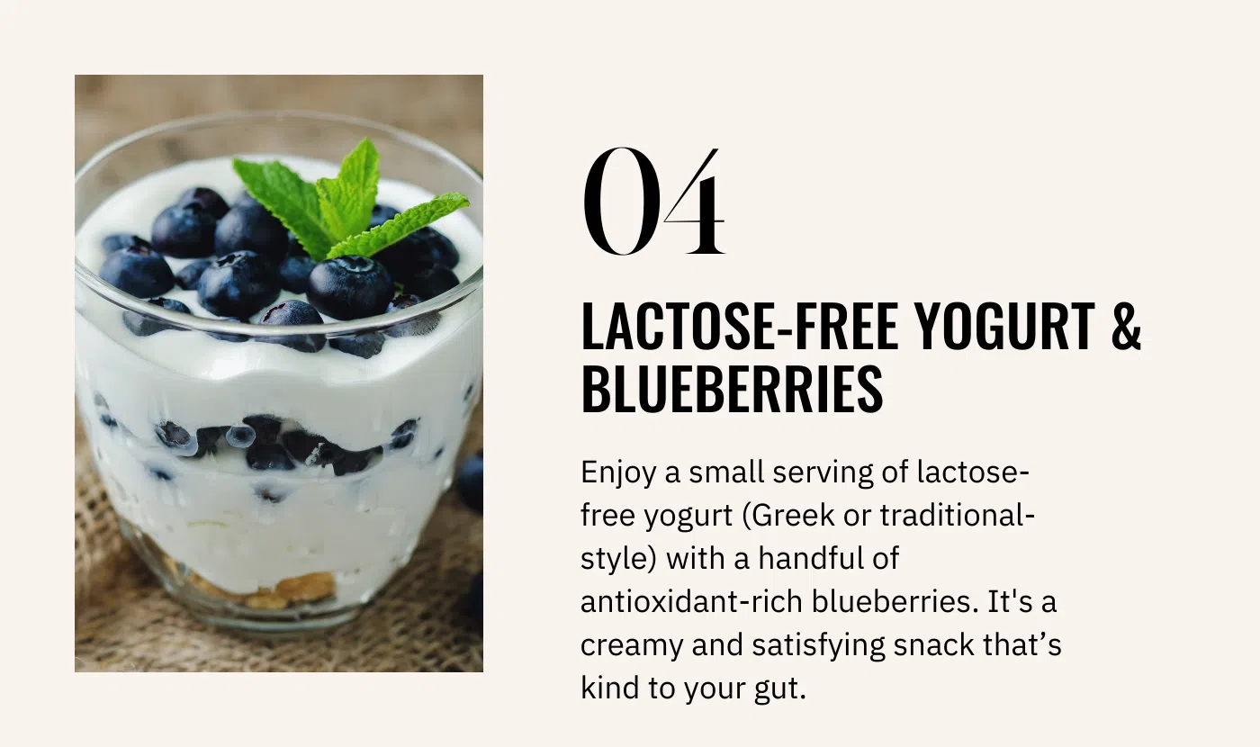 lactose free yogurt and blueberries