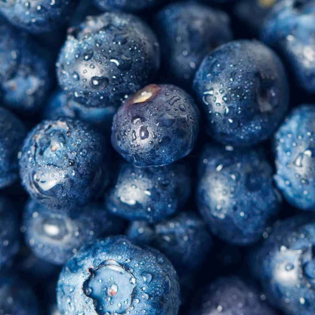 Fresh blueberries. 
