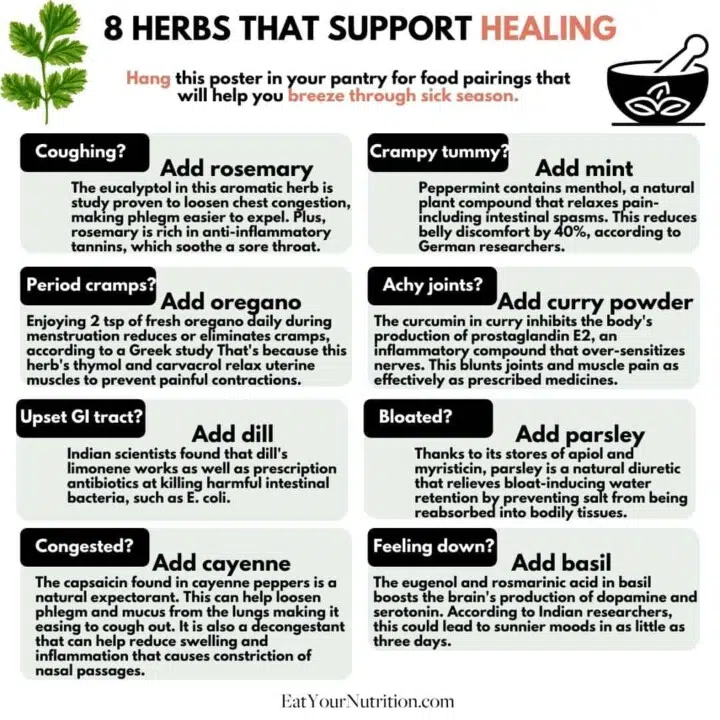 simple list of 8 herbs that support natural healing