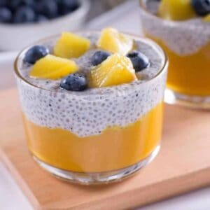 Peach chia pudding recipe.