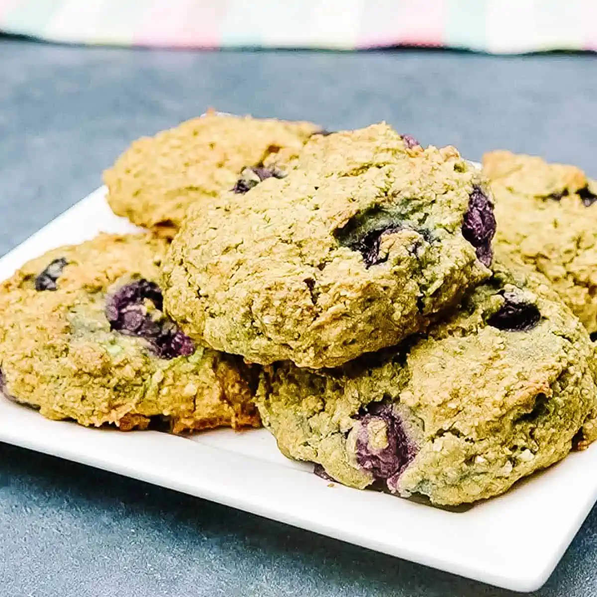 Blueberry zucchini breakfast cookies that are healthy, gluten free recipe and for a healthy gut too.