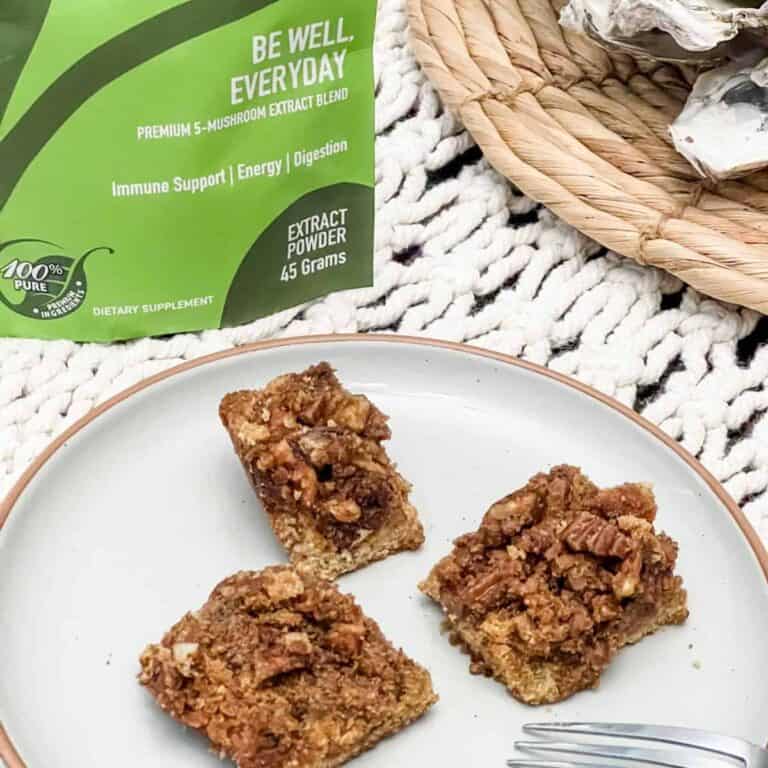 Vegan maple pecan pie bars that are gluten free too.