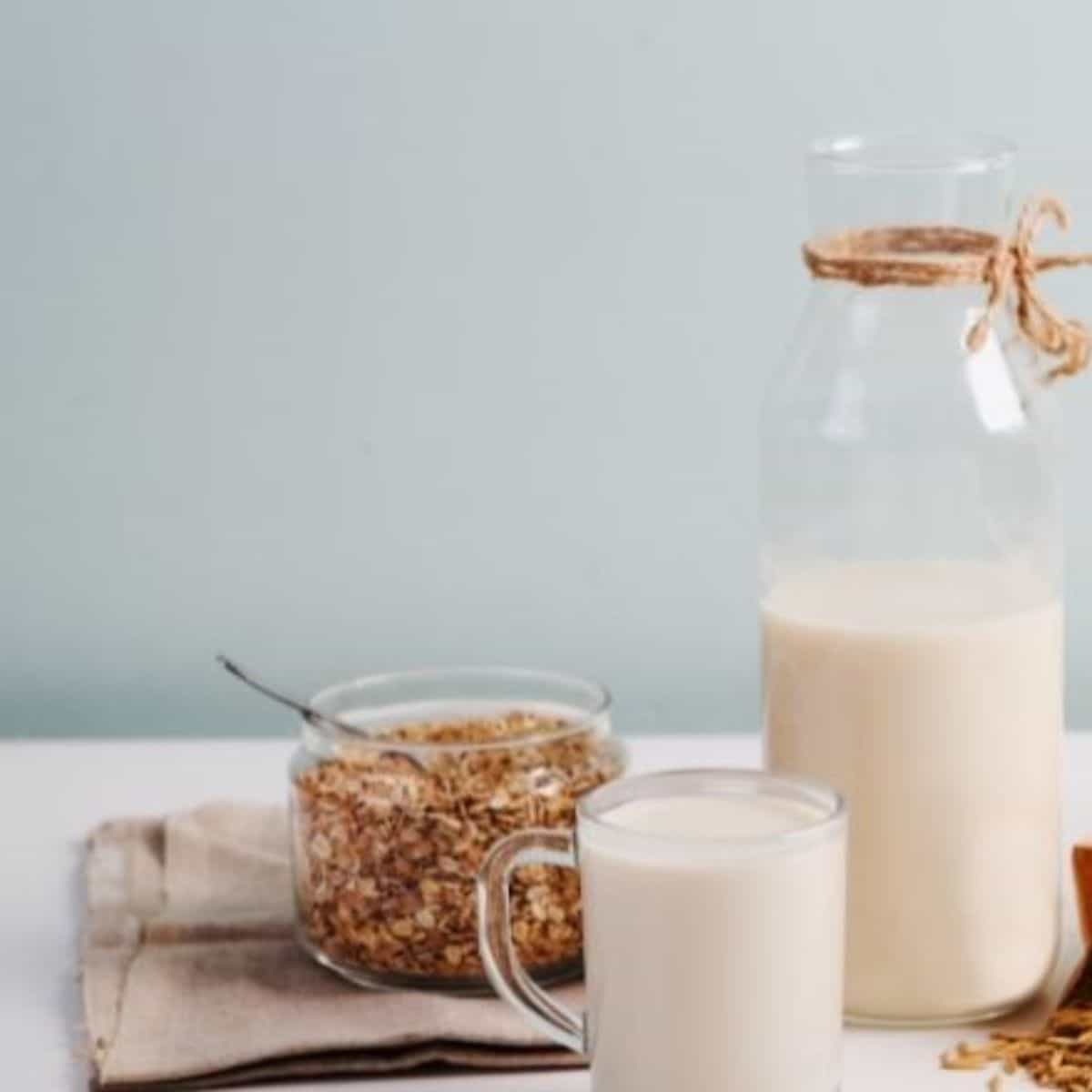 Homemade oat milk made in a blender, gluten free recipe for gut healing.