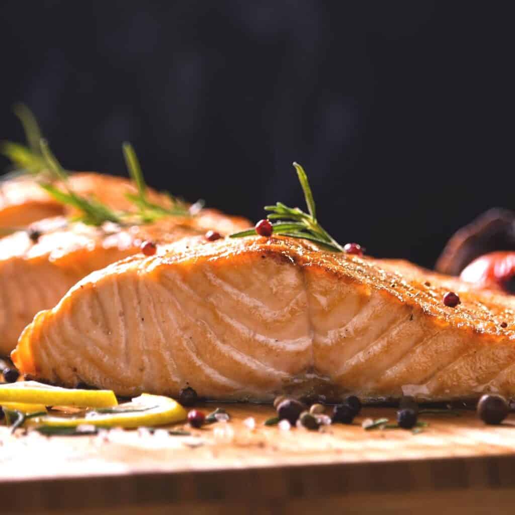 Easy, Healthy Salmon Recipe with Orange Rosemary Vinaigrette