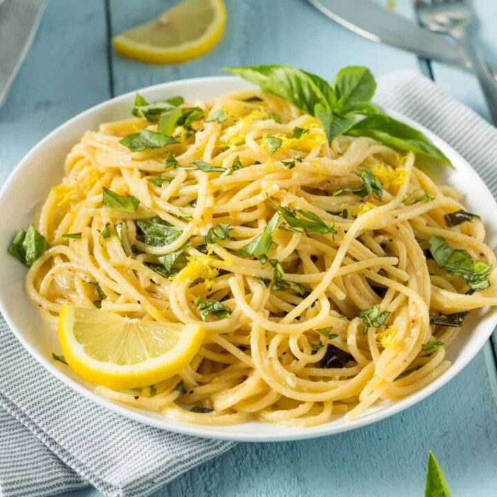 homemade basil lemon protein pasta