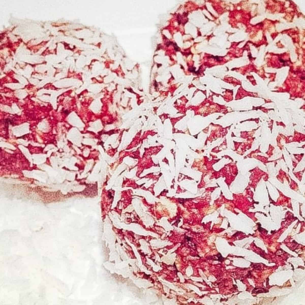 keto strawberry coconut energy balls