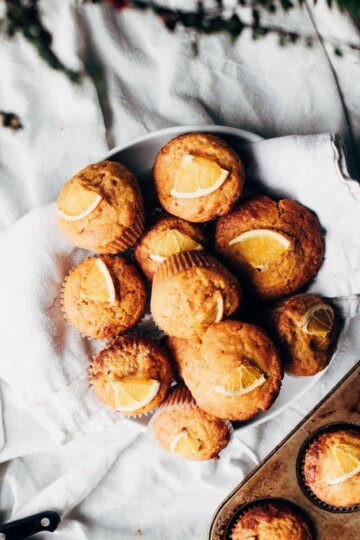 healthy gluten free orange almond muffins
