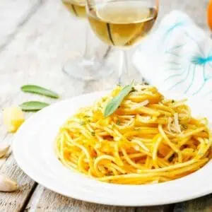 How to make a creamy pumpkin pasta recipe with sage.