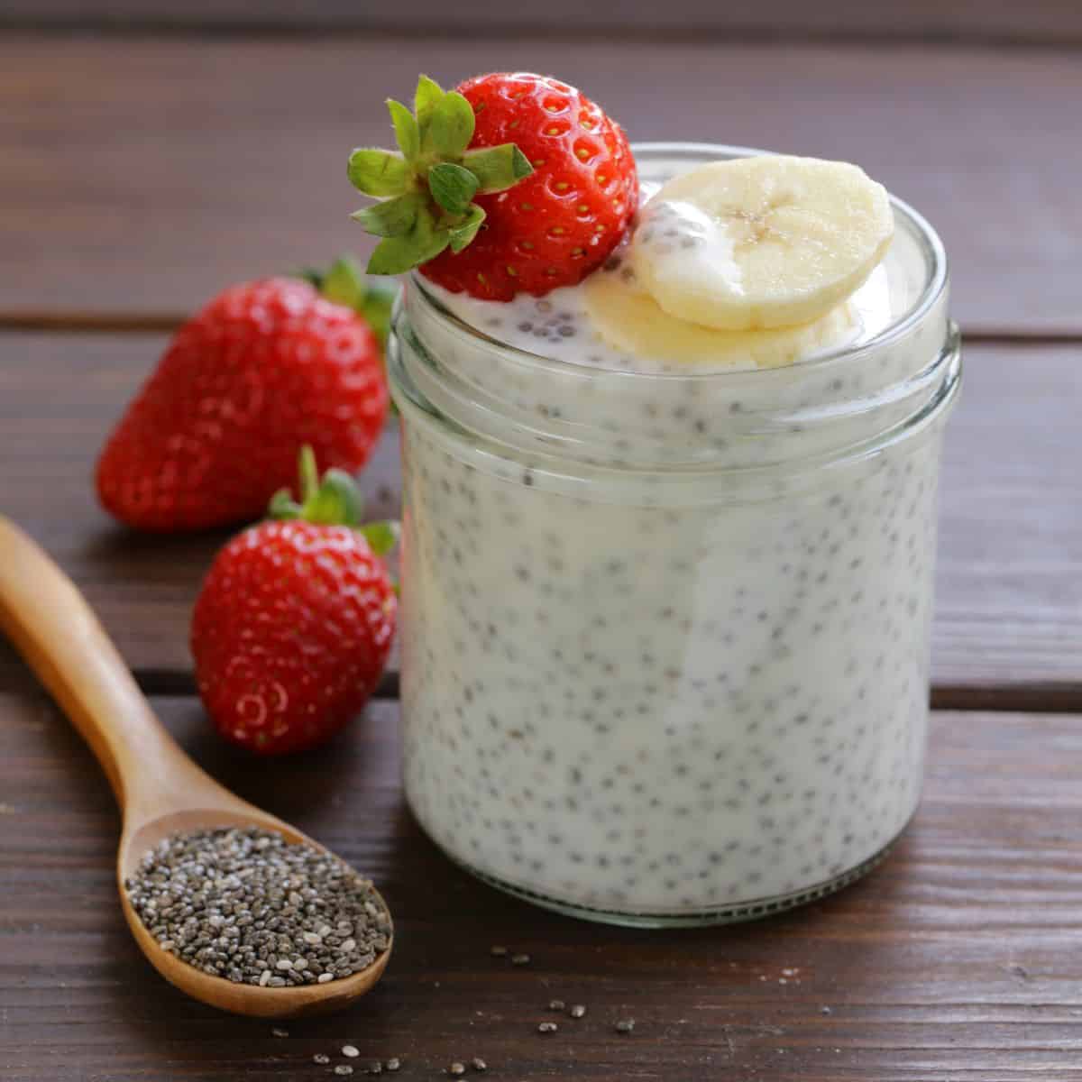 healthy strawberry banana chia seed pudding recipe