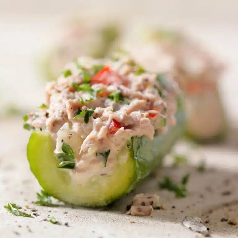 Spicy Tuna Sushi Cucumber Boats