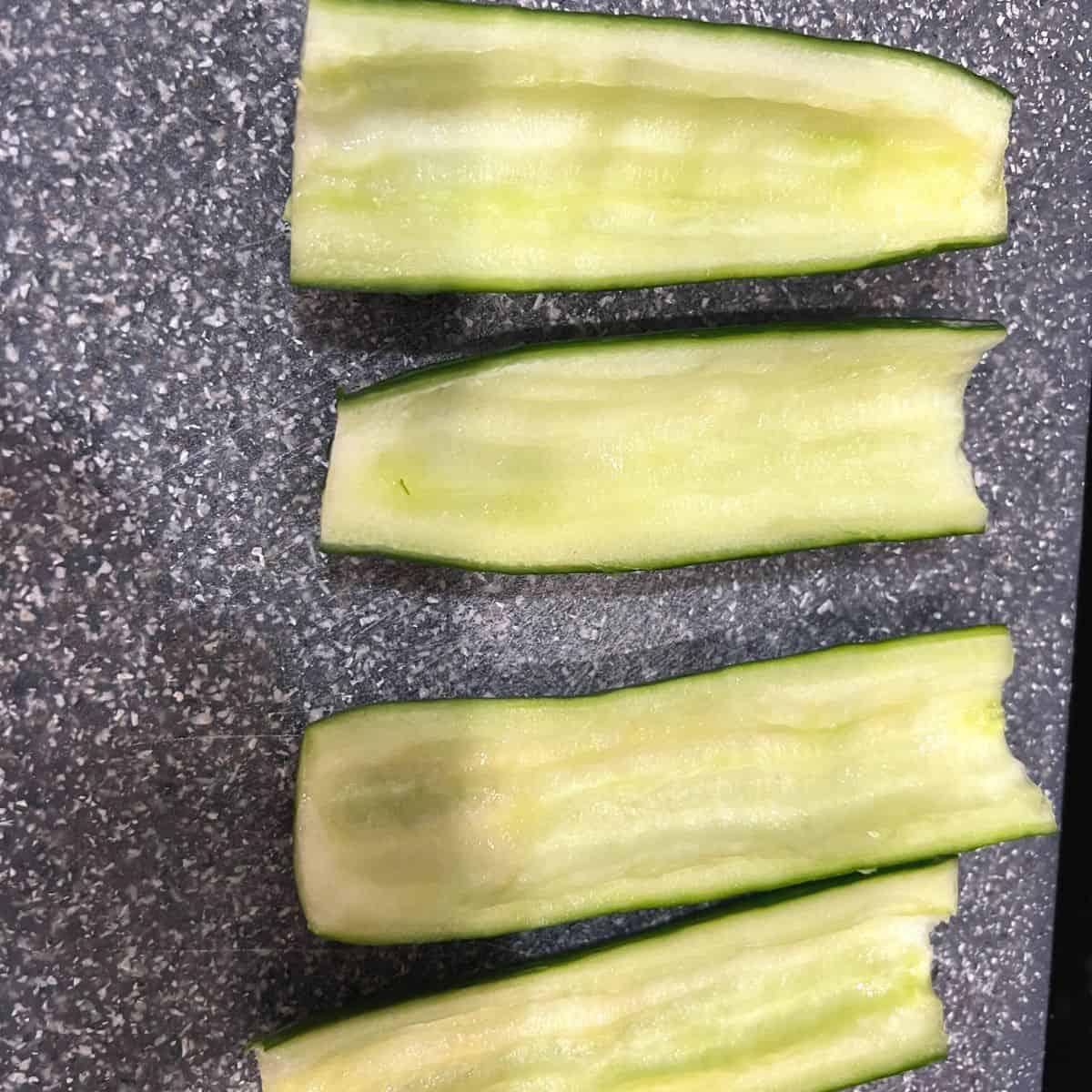 remove seeds from cucumbers.