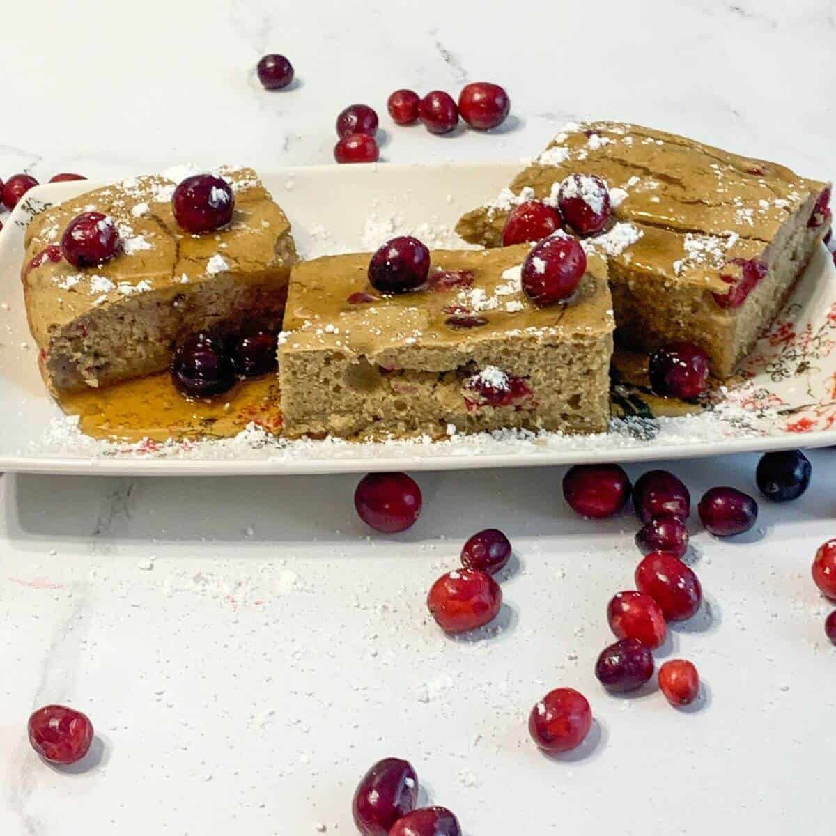 Pumpkin cranberry pancakes from scratch