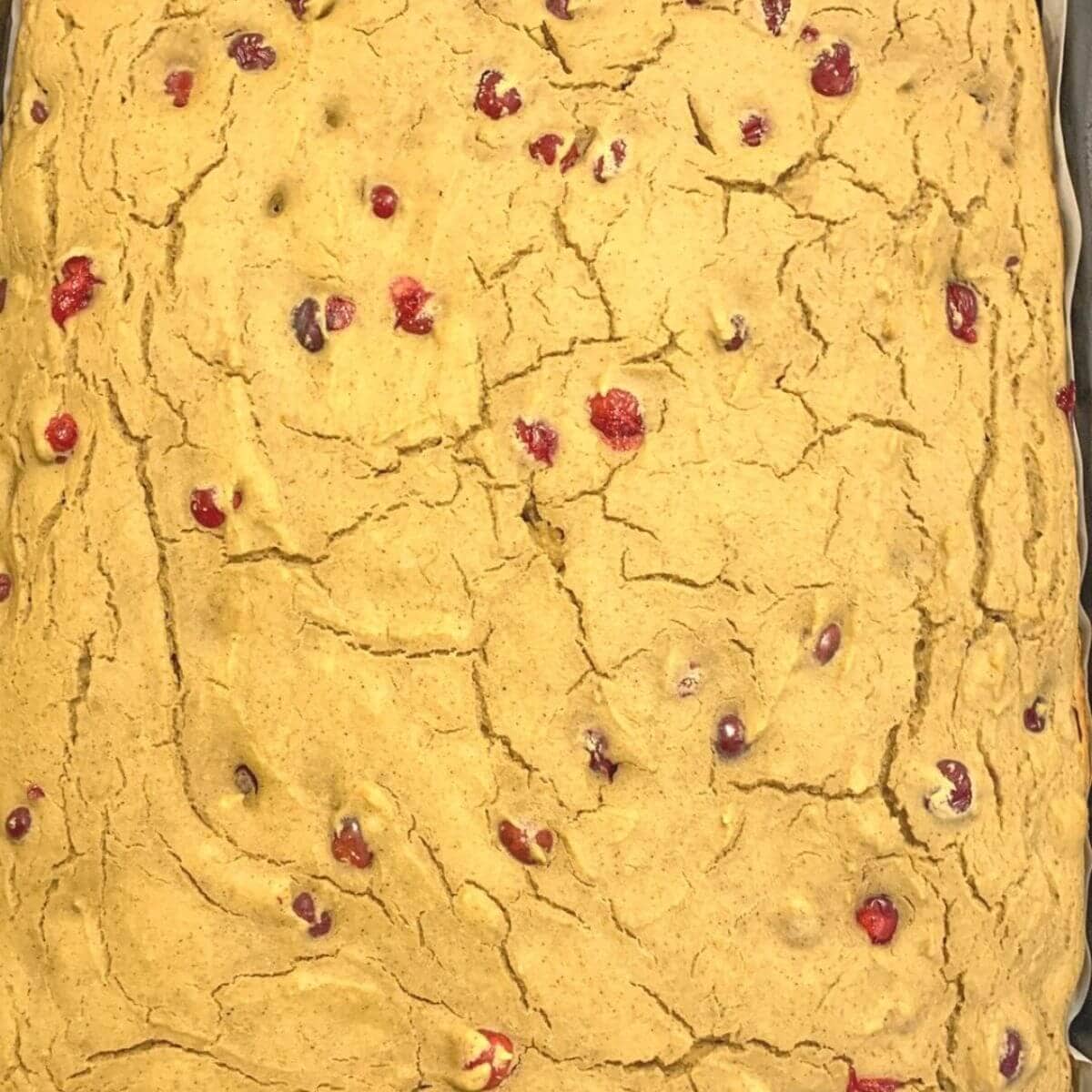 Pumpkin cranberry sheet pan pancakes