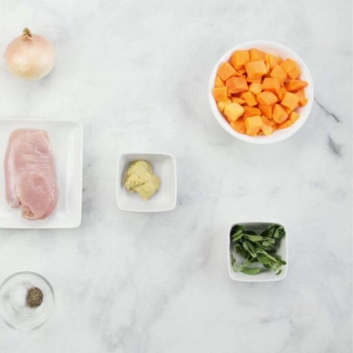 Ingredients for maple mustard baked chicken recipe