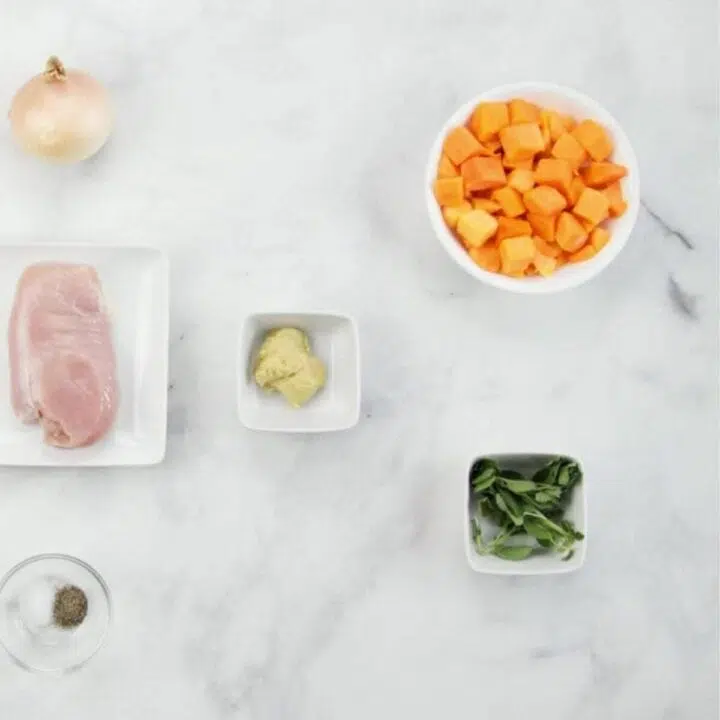 Ingredients for maple mustard baked chicken recipe