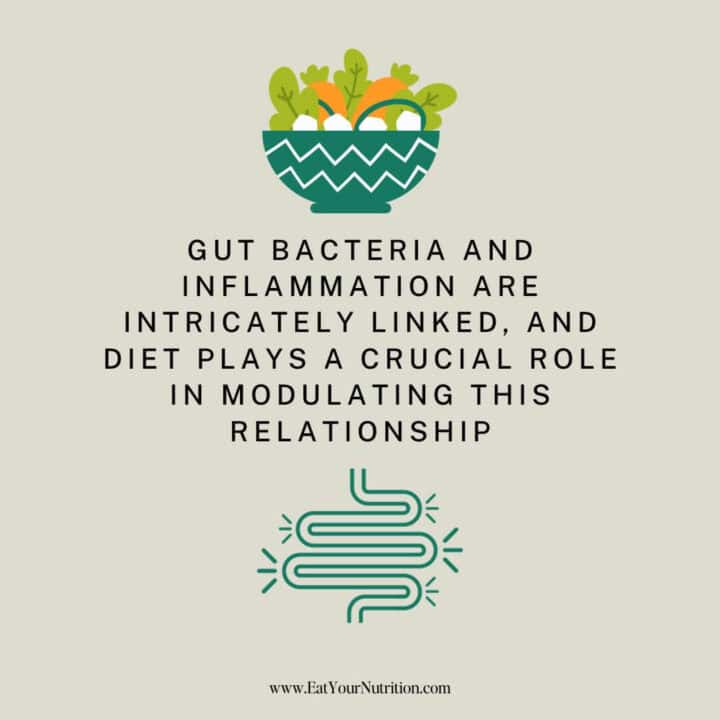 Gut bacteria and inflammation are intricately linked, and diet plays a crucial role in modulating this relationship for microbiome health.