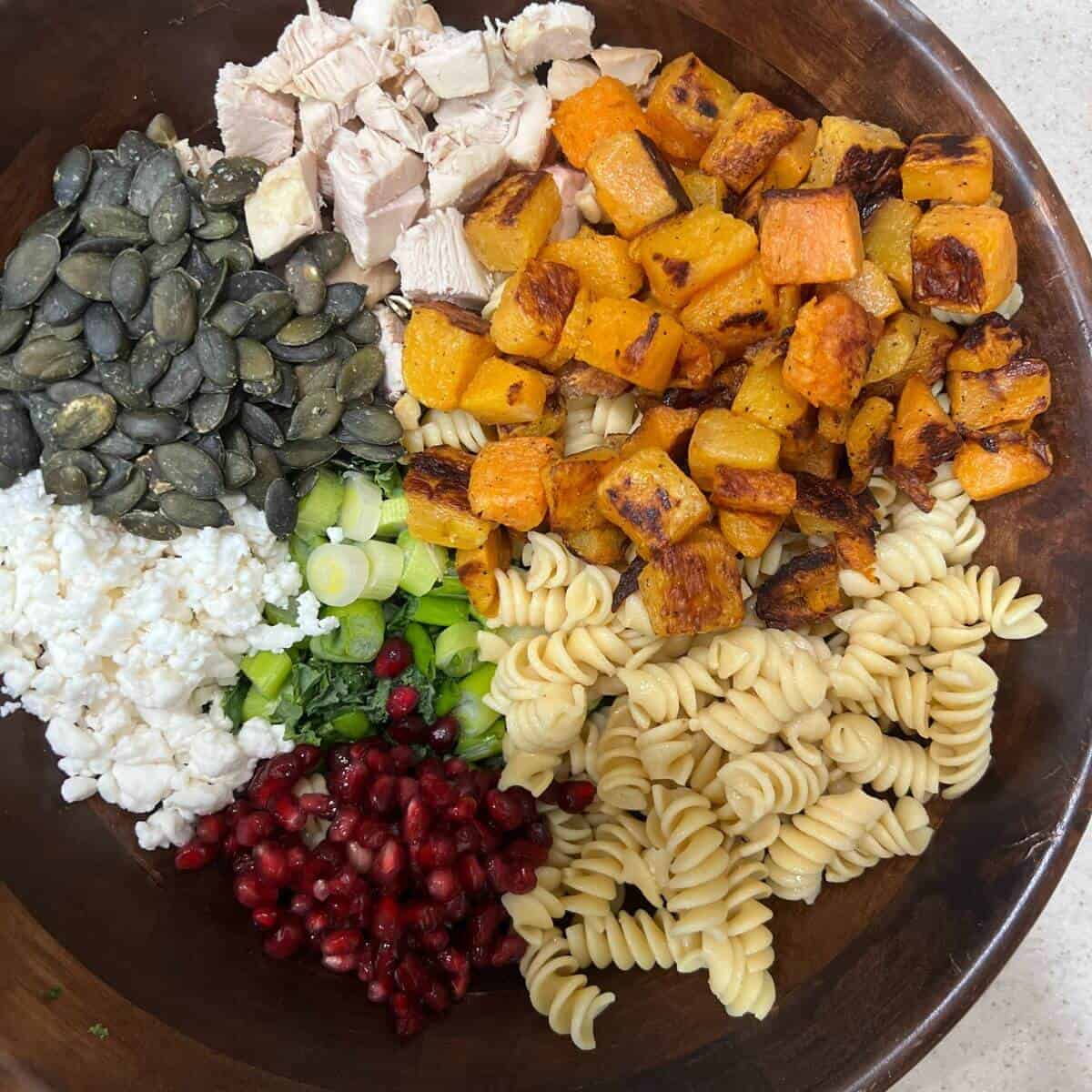 Healthy harvest Fall Pasta Salad Ingredients