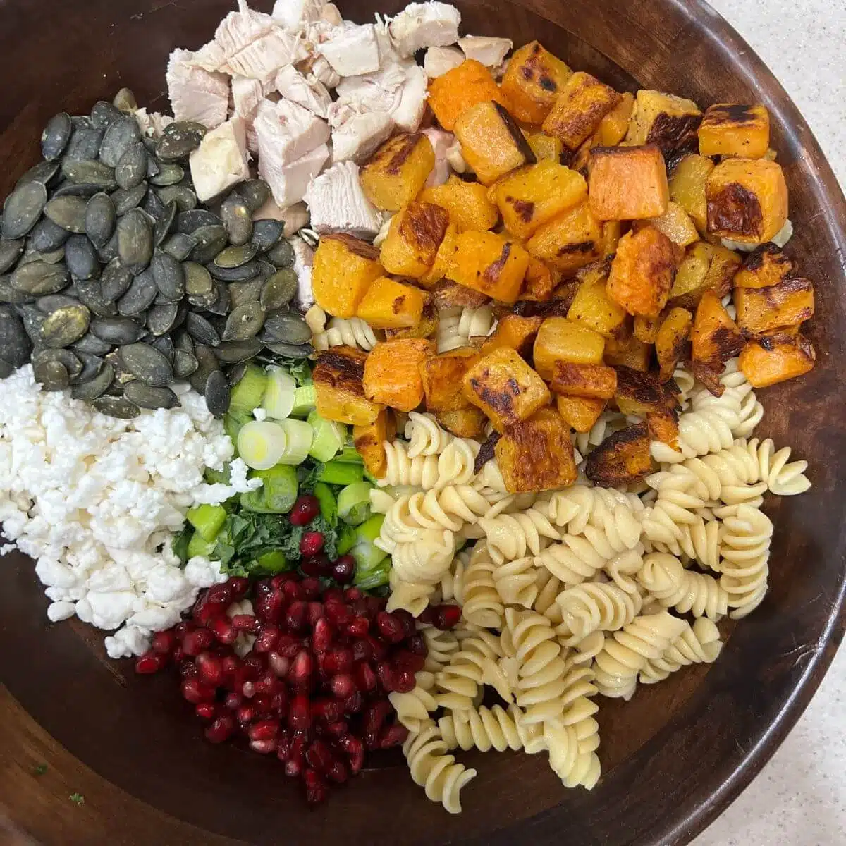 Healthy harvest Fall Pasta Salad Ingredients