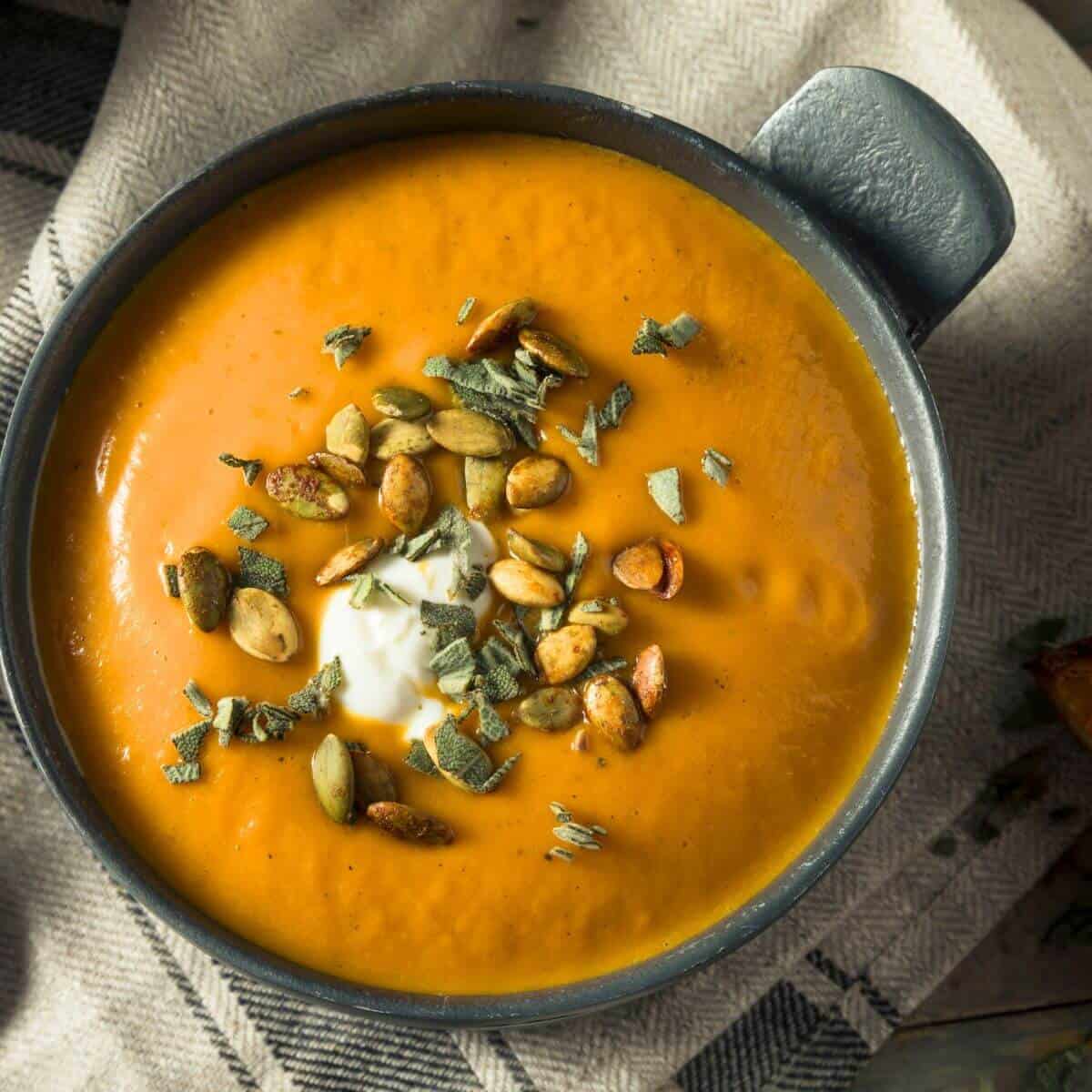 Curried butternut squash and apple soup recipe