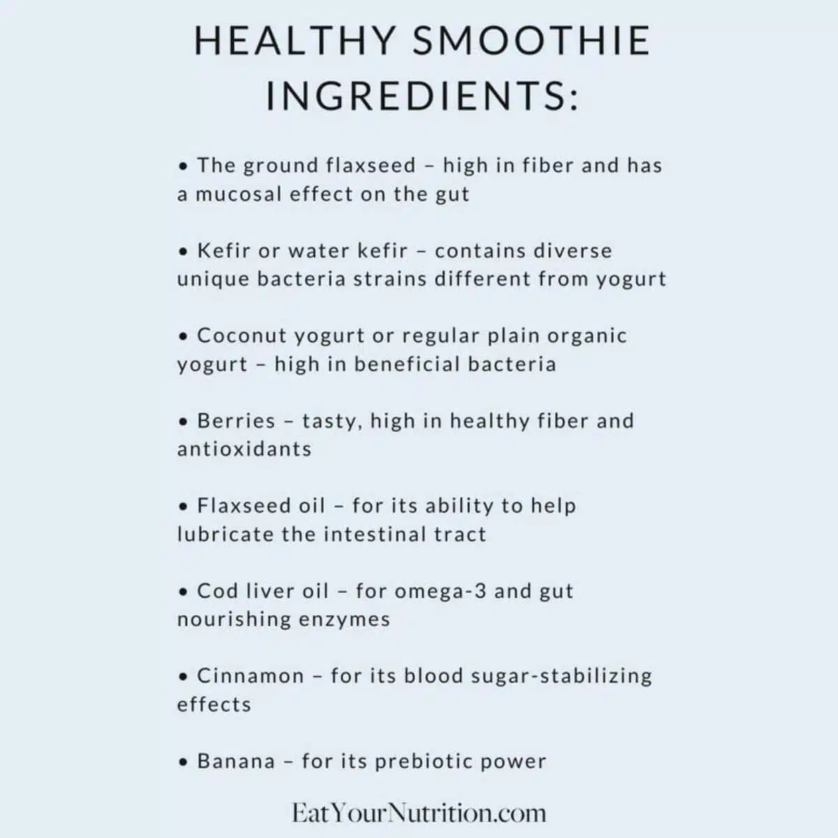 Gut Healthy Smoothie Ingredients