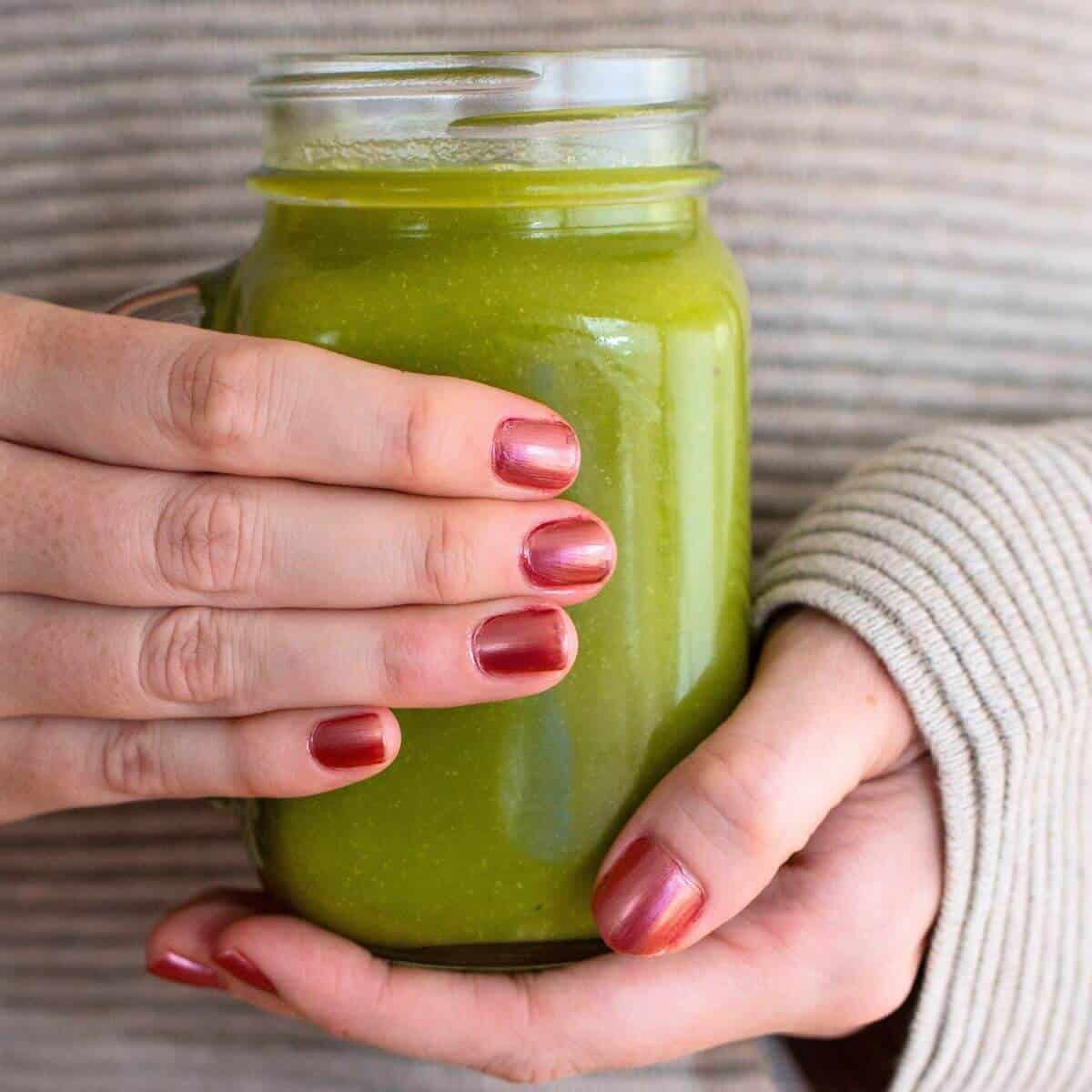 Healthy fresh mint chocolate chip smoothie recipe