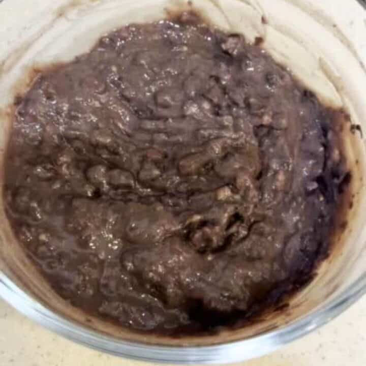 Process black beans batter.