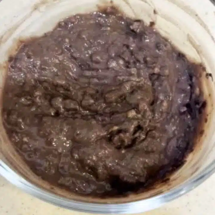 Process black beans batter.