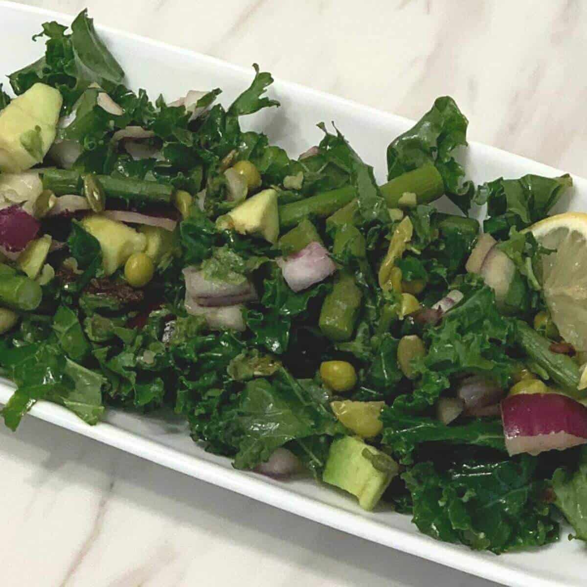 Simple Lemon Garlic Kale Salad Recipe
