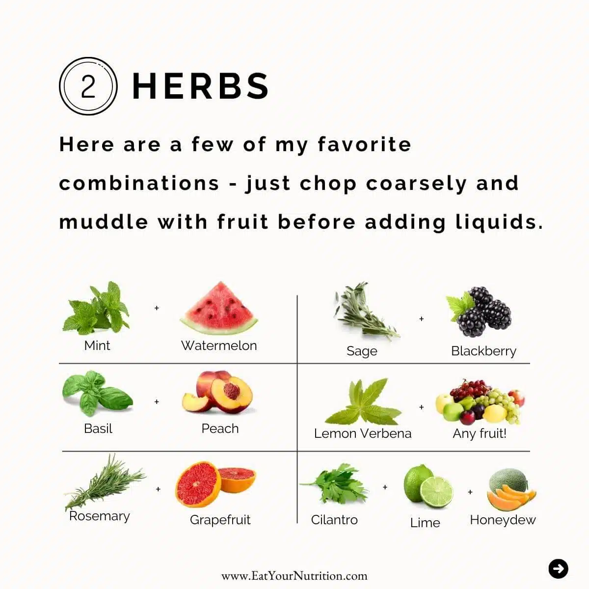 herbs in water infused water