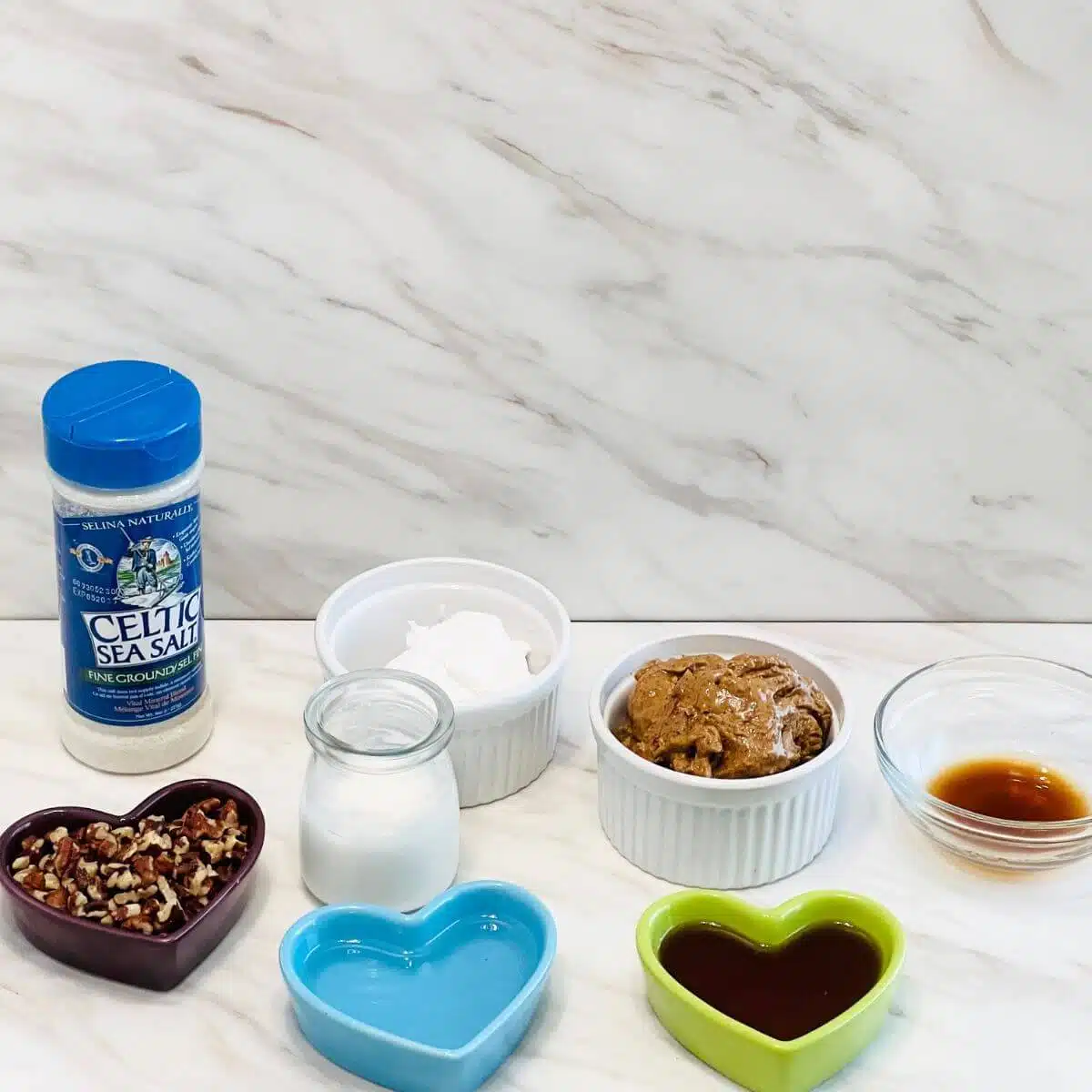 ingredients for butter pecan fudge recipe with butter extract