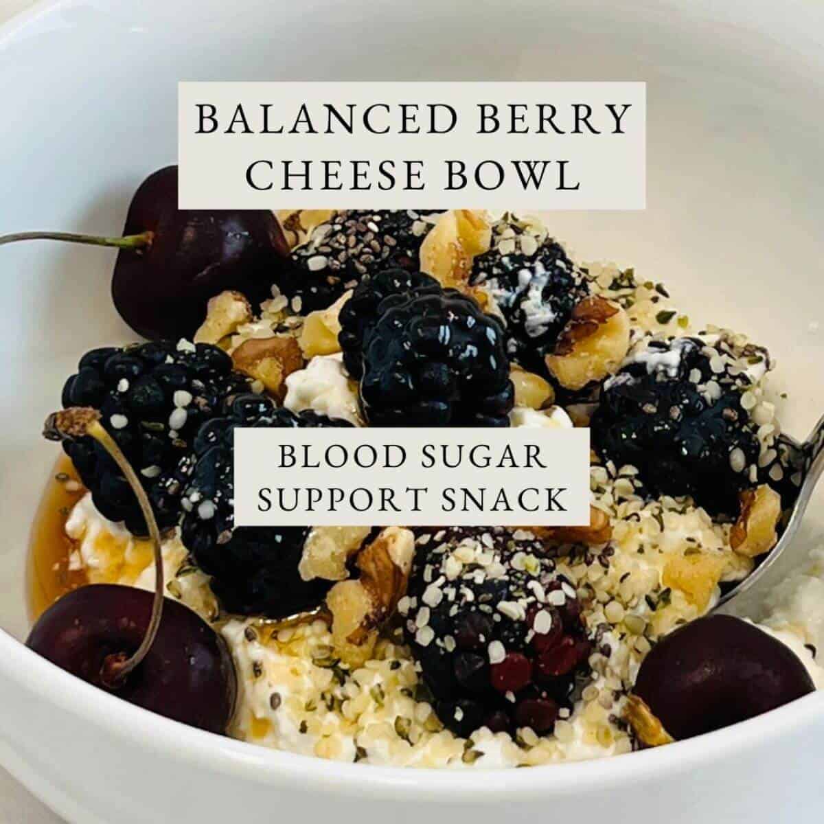 Balanced berry cheese bowl, blood sugar supporting snack
