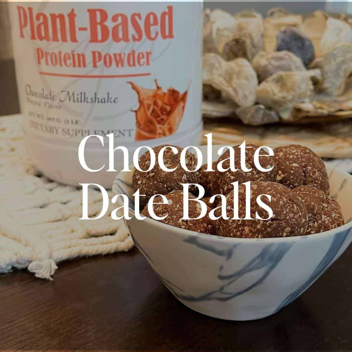 Chocolate Date Balls, brownie protein bites