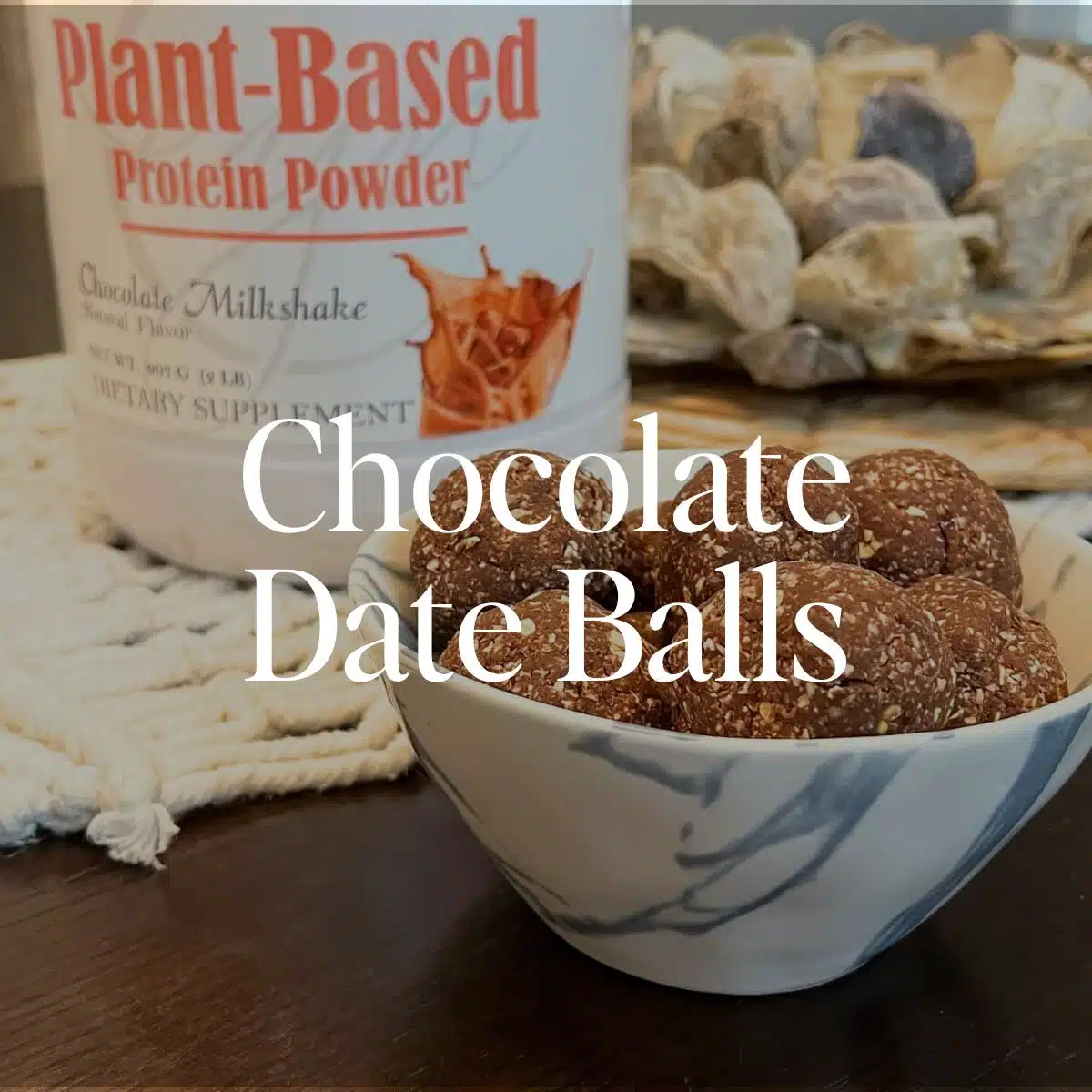 Chocolate Date Balls, brownie protein bites