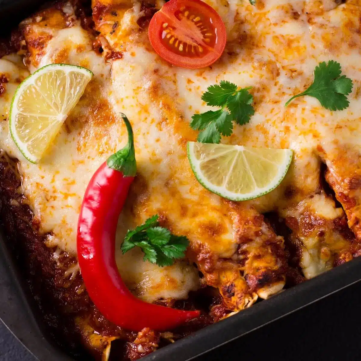 Fresh baked enchilada chicken casserole