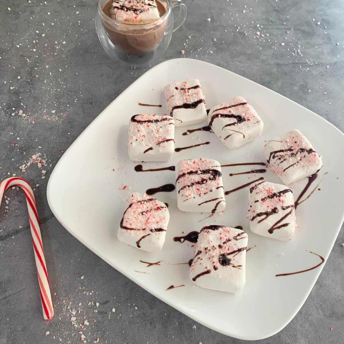 delicious plate of homemade peppermint marshmallows
