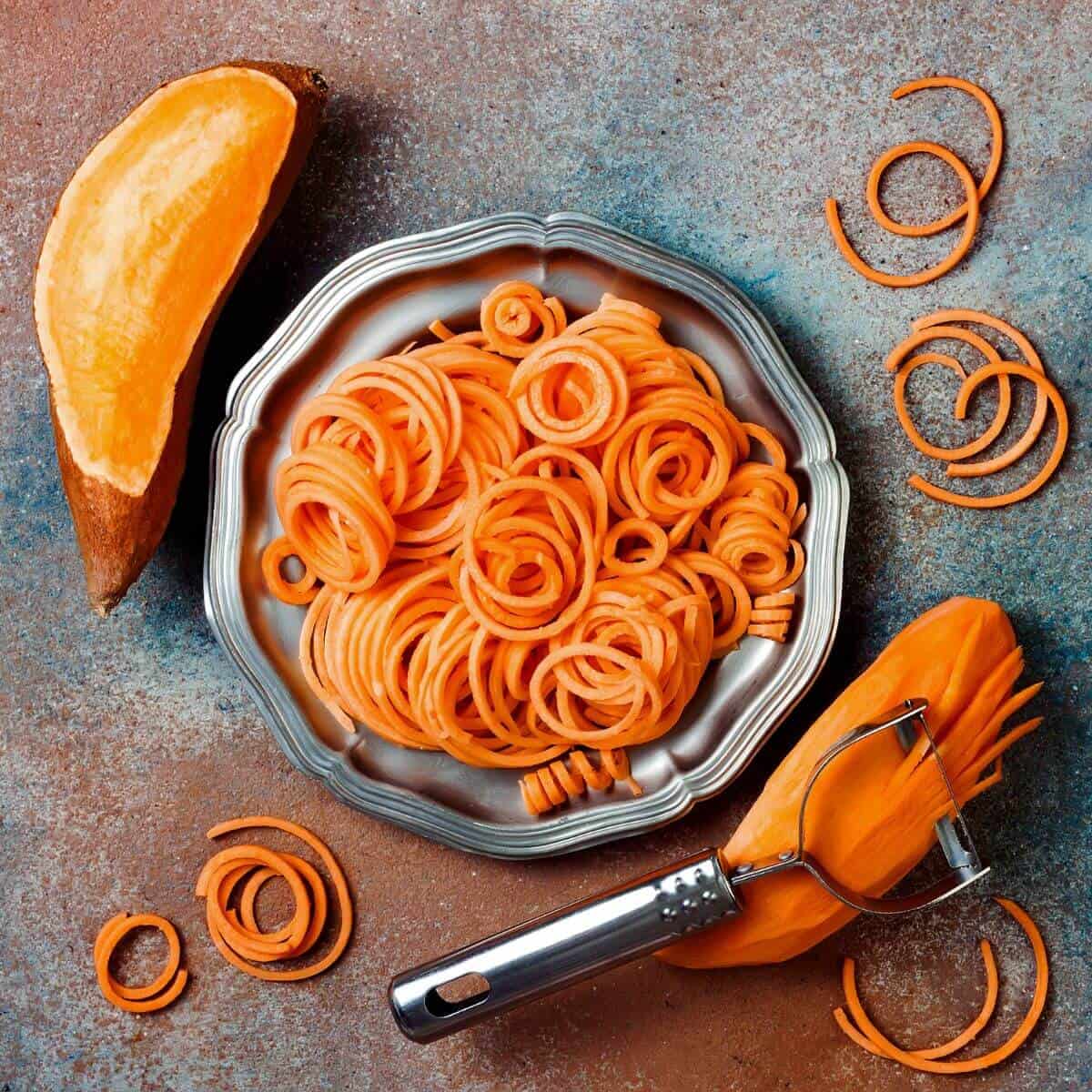spiralized sweet potato noodles
