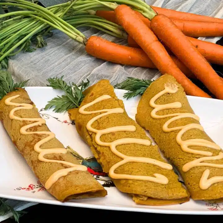 Delicious High Protein Carrot Cake Crepes