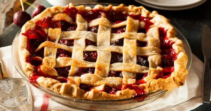 healthy homemade sweet cherry pie