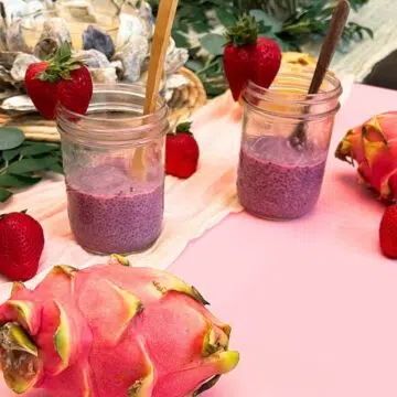 Strawberry Dragon Fruit Basil Seed Pudding Recipe