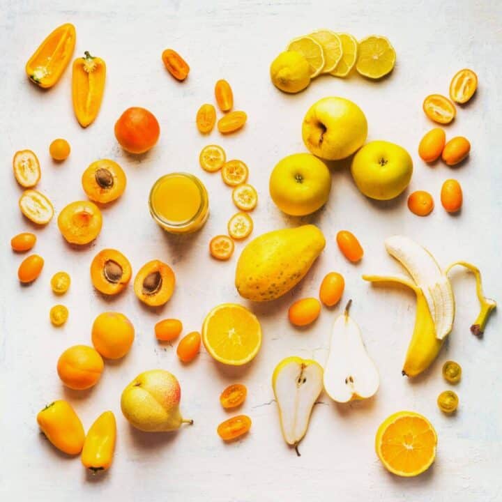 Colorful Diet with orange and yellow foods