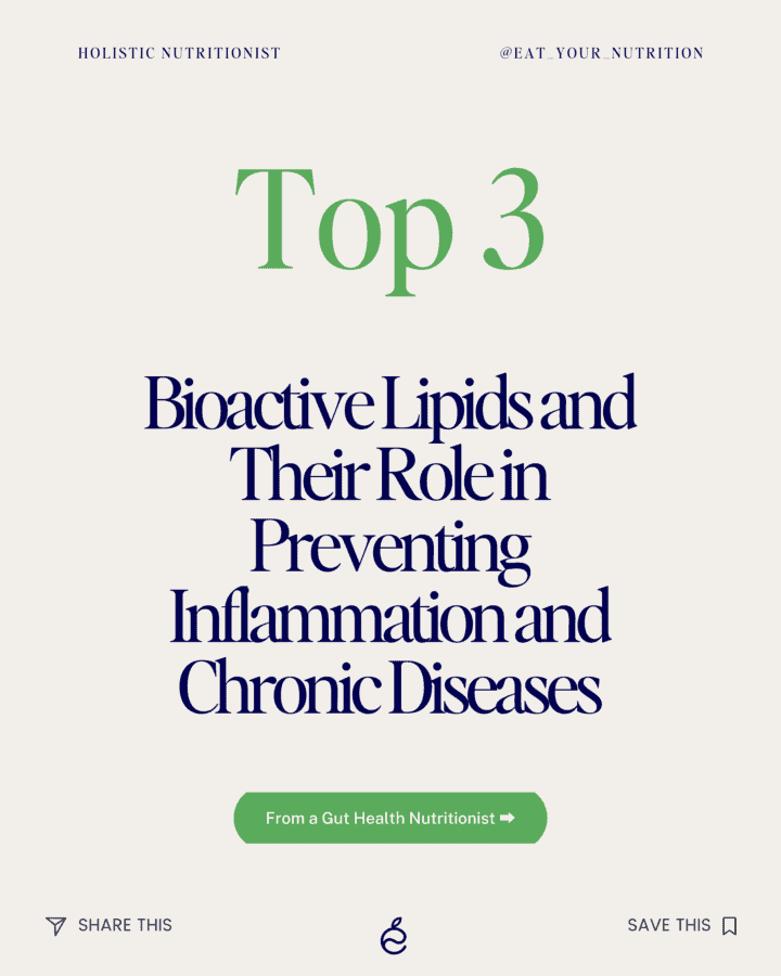 Top 3 bioactive lipids and their role in preventing inflammation and chronic diseases.