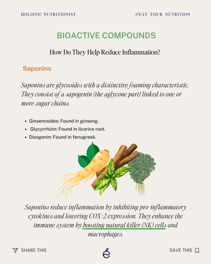 saponins bioactive compounds that help reduce inflammation in the body