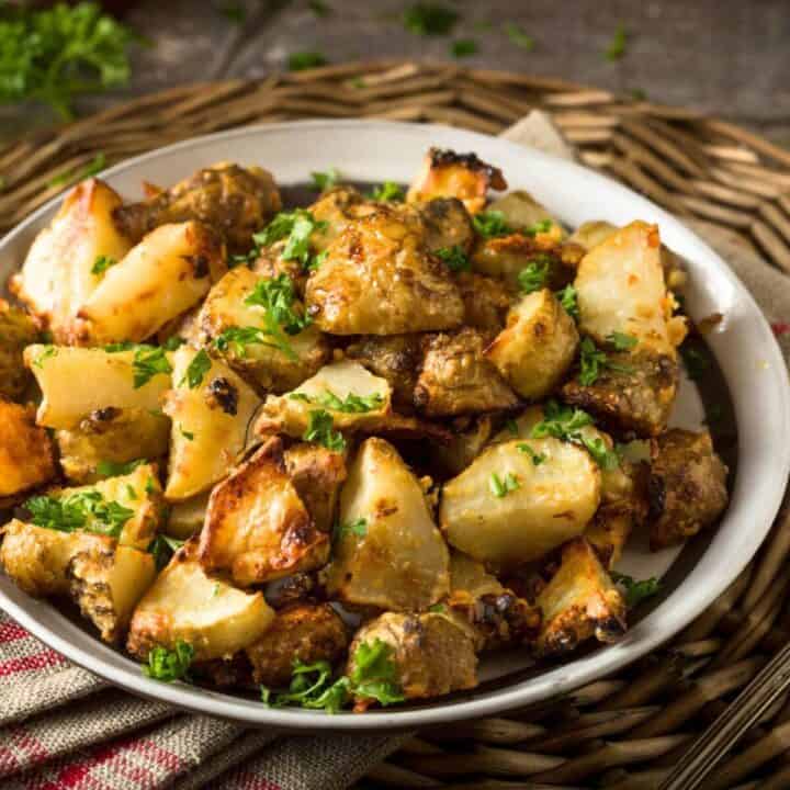 homemade roasted Jerusalem artichoke sunchokes with garlic and cheese, butyrate health benefits