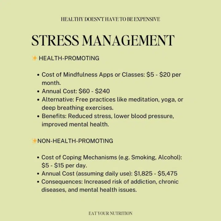 Stress management as part of a healthy lifestyle plan.