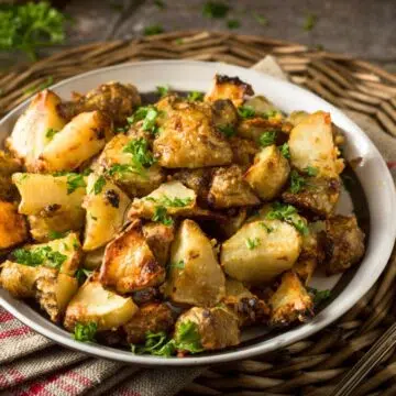 homemade roasted Jerusalem artichoke sunchokes with garlic and cheese