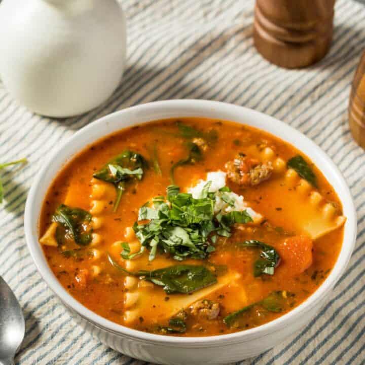 Turkey Pumpkin Lasagna Soup For Gut Health