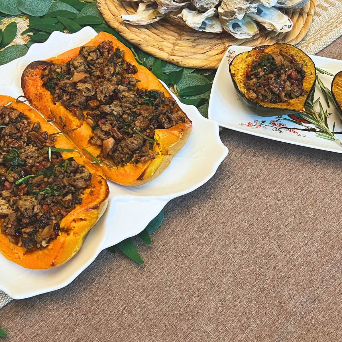 Learn How to Make an Apple Sausage Stuffed Butternut Squash Recipe