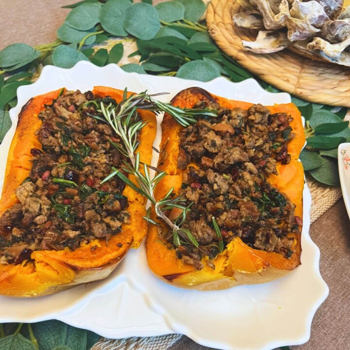 Sausage Stuffed Butternut Squash - Delicious & Gut Friendly