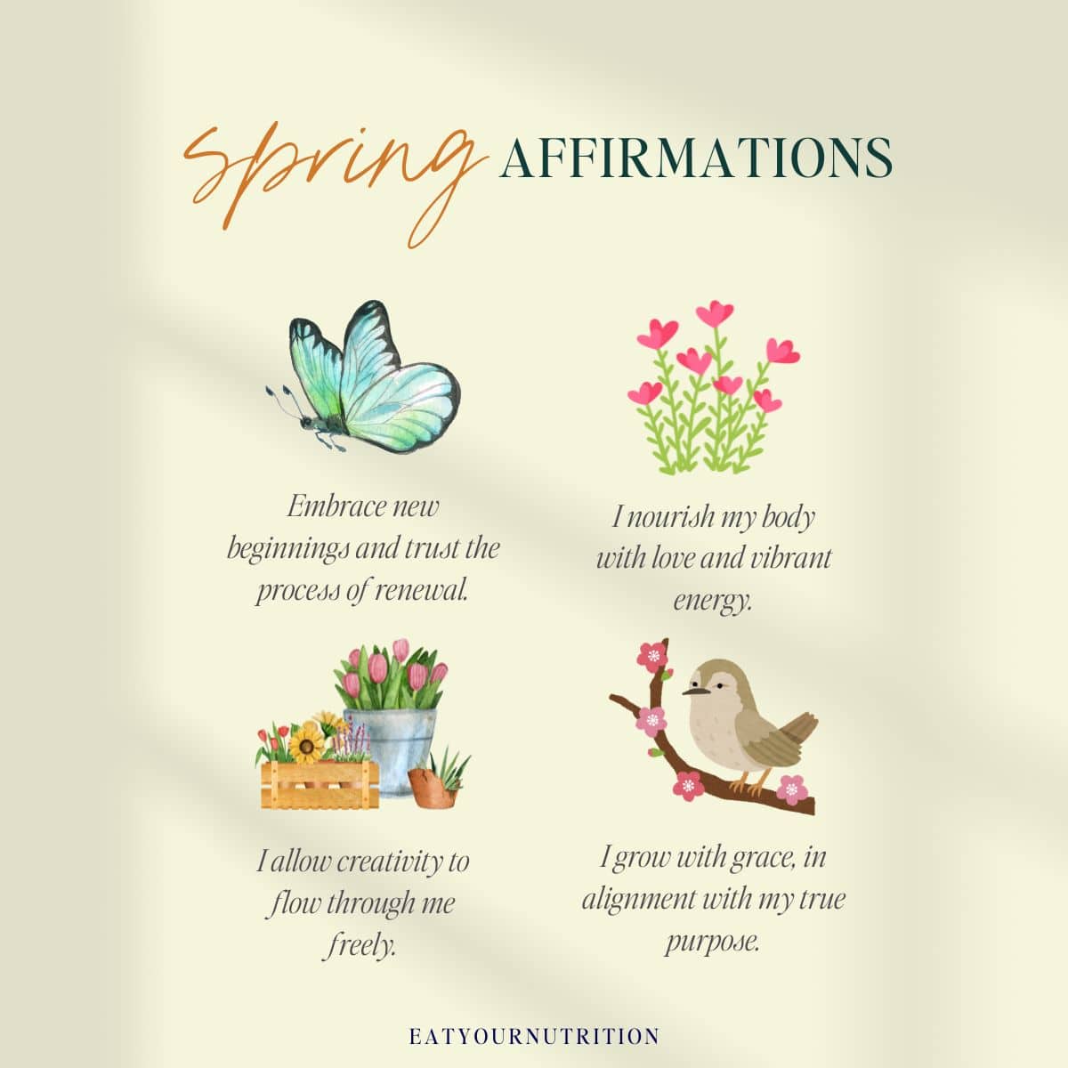 spring affirmations for holistic health
